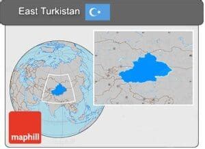 Location Map of East Turkistan | East Turkistan Government in Exile