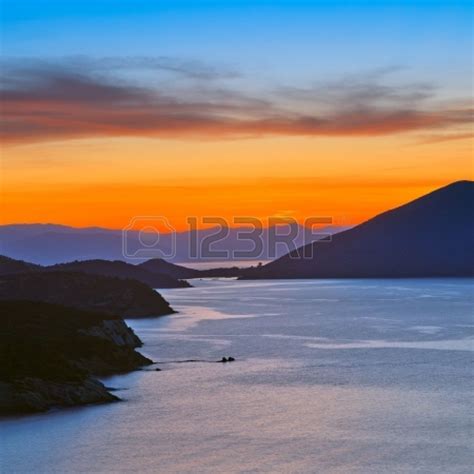 Sunset over mediterranean sea Mediterranean Sea, Beaches, Stock ...