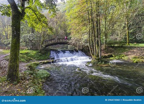 Cascading Stream from Spring with Bridge at Vrelo Bosne Park in Sarajevo, Bosnia-Herzegovina ...