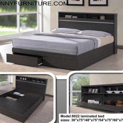 8022 Wooden Bed Frame (Single/Twin/Double/Queen size) - Bonny Furniture