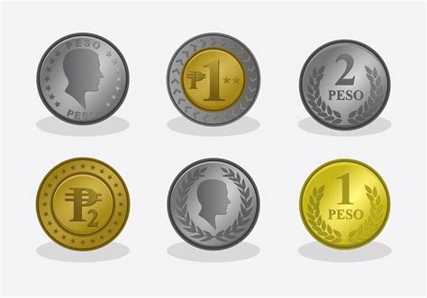 Coin of Peso Vector Set 154864 Vector Art at Vecteezy