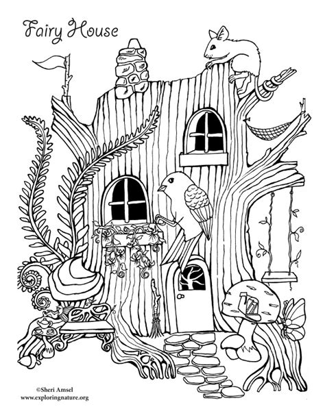 Fairy House Coloring Page