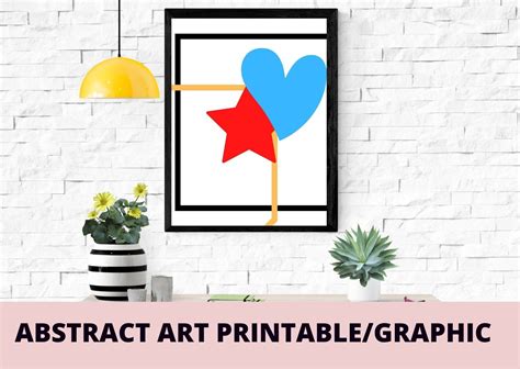 BLUE RED ABSTRACT SHAPES ART PRINTABLE Graphic by Articolory · Creative Fabrica