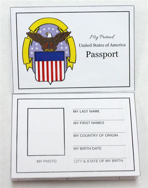 Pretend Passport Craft Open | Passports for kids, Passport template, World thinking day