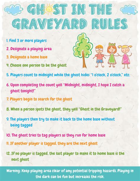 Ghost in the Graveyard Game Rules and Instructions