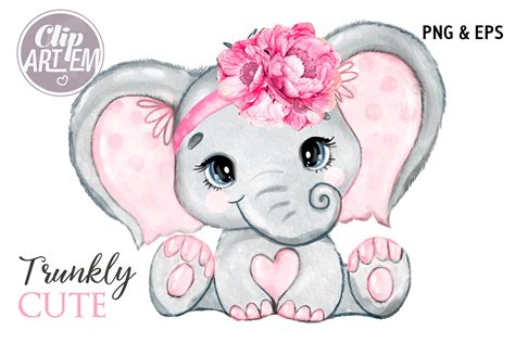 Cute Baby Elephant Clipart