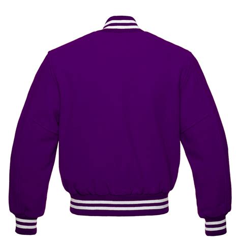 Letterman Varsity Jacket All Wool Purple - SKAF IMPEX