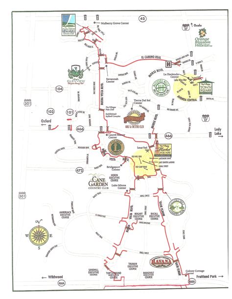 The Villages Printable Golf Course Map