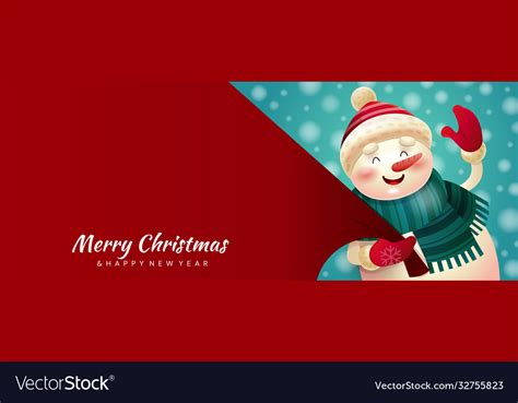 Colorful red merry christmas banner Royalty Free Vector