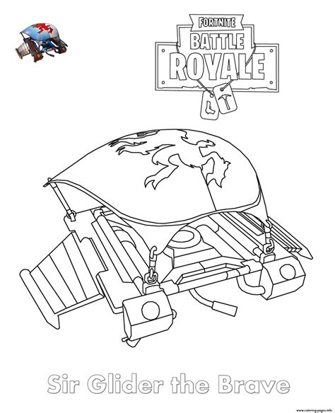 Sir Glider The Brave Fortnite Coloring page Printable