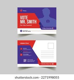 Political Election Postcard Template Design Stock Vector (Royalty Free ...