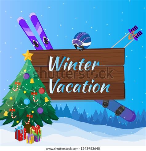 Winter Vacation Winter Season Winter Landscape Stock Vector (Royalty ...