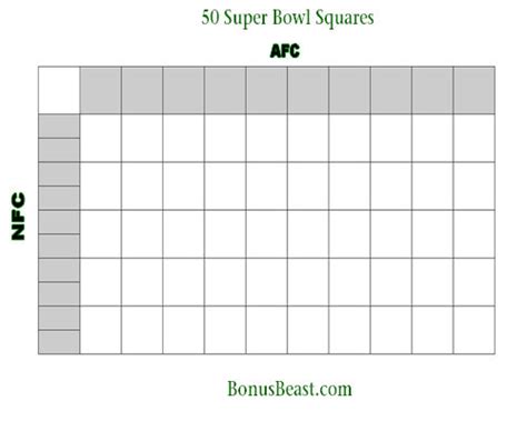 Printable Football Squares 50 - Printable Word Searches