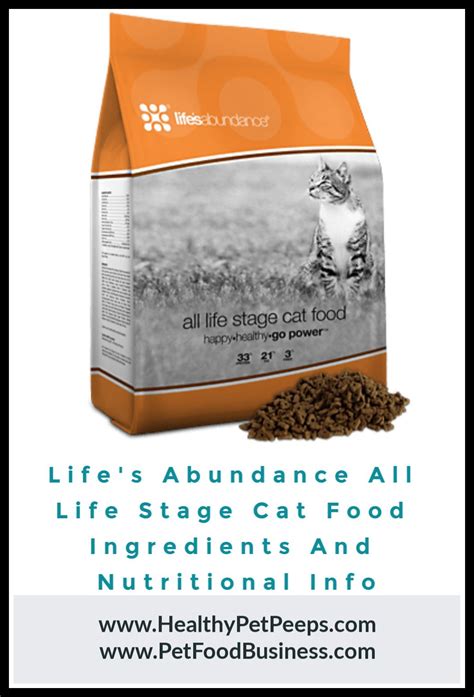 Life's Abundance All Life Stage Cat Food Ingredients And Nutritional ...