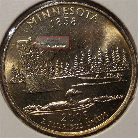 2005 - P Minnesota State Quarter Ddr - 008 Variety Double Die Reverse Bu Ms Unc L11