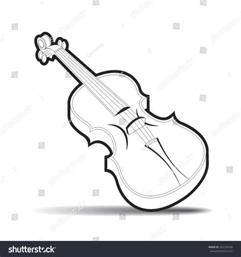 Violin Black Outline Vector Drawing Stock Vector (Royalty Free ...