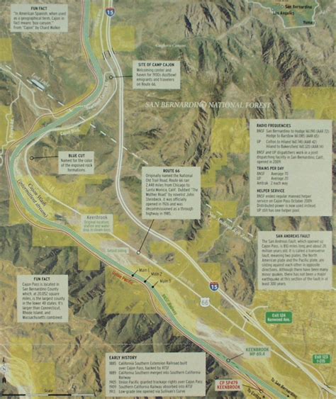 Cajon Pass - Map by Trains Magazine (Kalmbach Publishing)