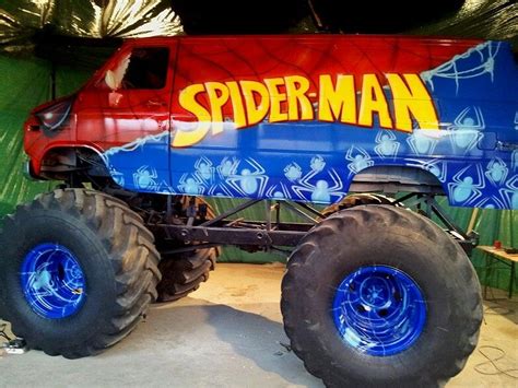 Spiderman Van Monster Truck | Monster trucks, Lifted van, Vans old school