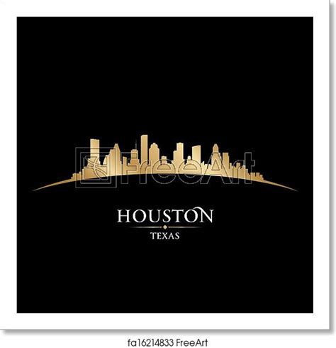 Houston Skyline Silhouette Vector at Vectorified.com | Collection of ...