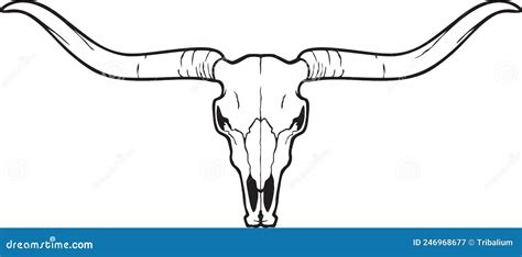 Longhorn Head Skull Bull or Cow Icon Stock Illustration - Illustration ...