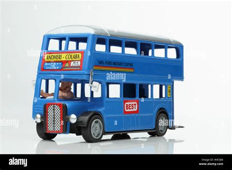 Toy double decker bus Stock Photo - Alamy