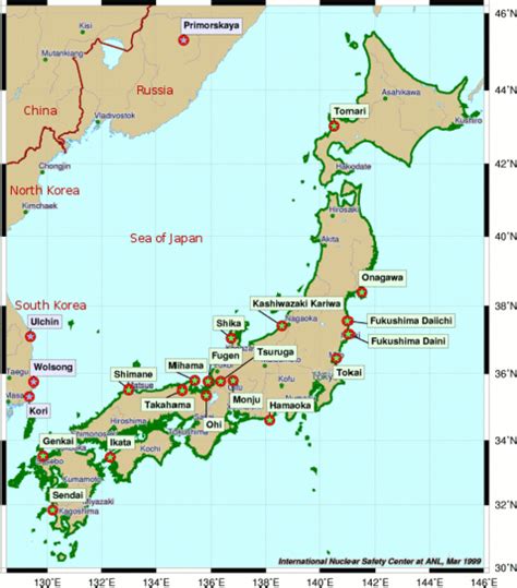 Location map of Japan Nuclear power plants. | Download Scientific Diagram