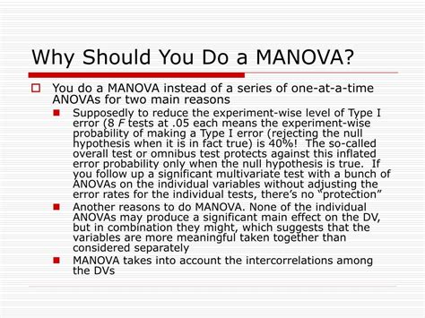 PPT - MANOVA: Multivariate Analysis of Variance PowerPoint Presentation - ID:147005