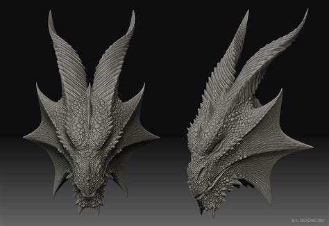 Dragon head 3D model by Deligaris on DeviantArt