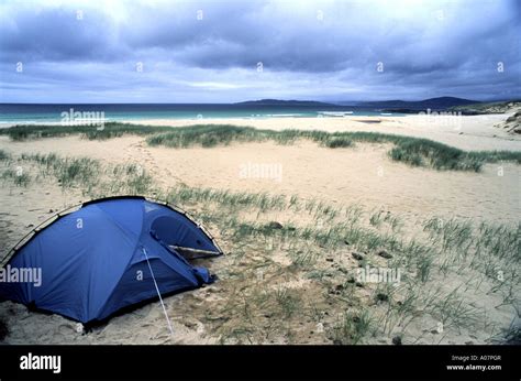 Wild camping on Scaraster beach Isle of Harris Stock Photo - Alamy