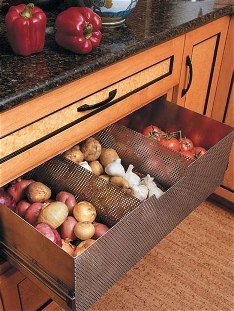 35 Brilliant Onion Storage For Your Kitchen Ideas 19 | Vegetable drawer, Space saving kitchen ...