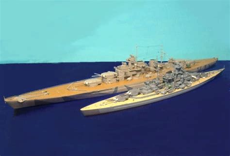 H 44 battleship model which got as far as the drawing board. 1,131 feet ...