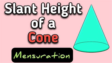 How to calculate slant height of a cone? Slant height #slantheight ...