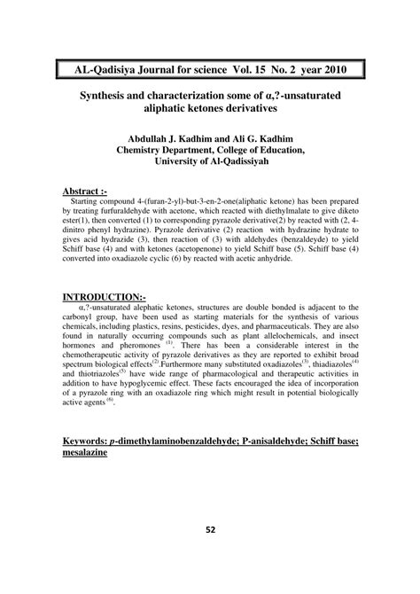 (PDF) Synthesis and characterization some of ,?-unsaturated aliphatic ...