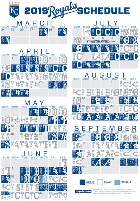 Kc Royals Schedule Printable