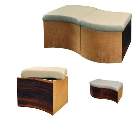 Ottomans with storage that are easily moveable; you can have as few or as many as you want ...