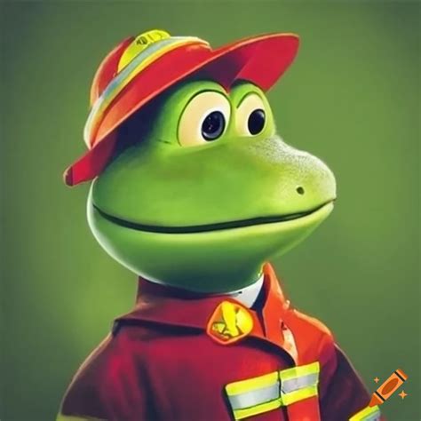 Adorable animated firefighter frog on Craiyon