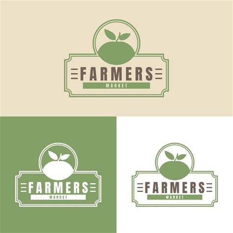 Flat design farmers market logo. - Vector. 6399103 Vector Art at Vecteezy