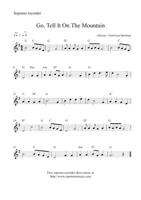 Alto Recorder Sheet Music