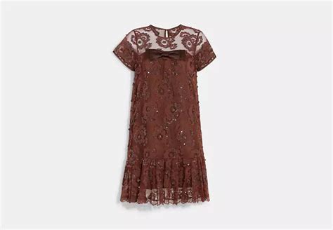 COACH® | Short Sleeve Lace Dress