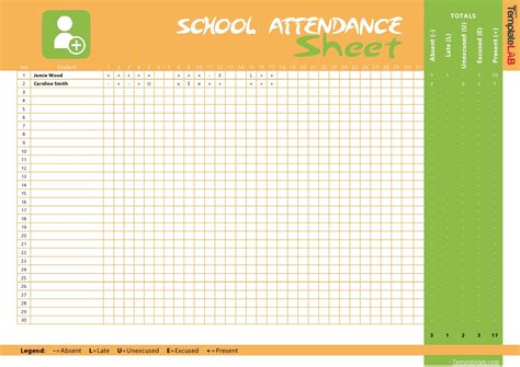 Vbs Attendance Sheet Template