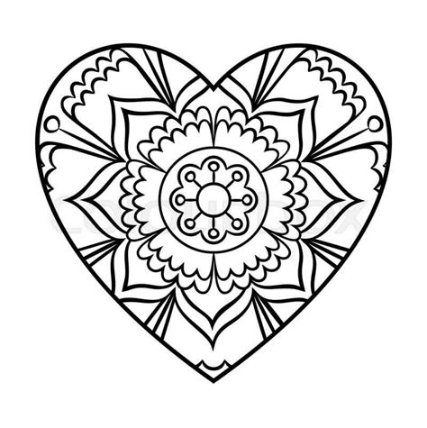 Doodle Heart Mandala Coloring Page - Free Printable Coloring Pages for Kids