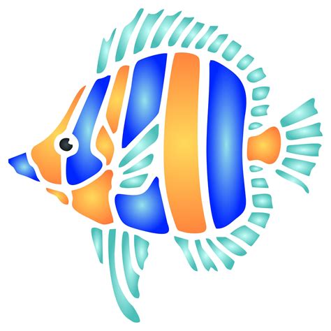 Buy Fish Stencil - 16.5 x 16.5cm (L) - Reusable Sea Ocean Nautical ...