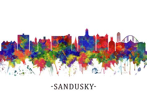 Sandusky Ohio Skyline Mixed Media by Towseef Dar