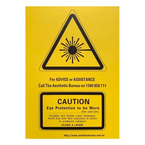 Laser Warning Sign – Class 4 Laser - Aesthetic Bureau