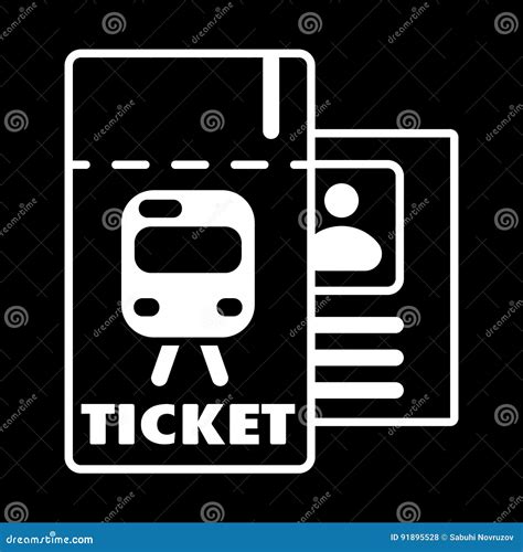 Train Ticket , Vector Icon. Stock Vector - Illustration of paper, minimalistic: 91895528