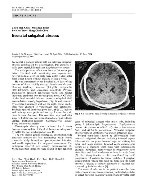 (PDF) Neonatal subgaleal abscess