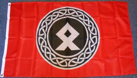 Odal Rune Flag 90 X 150 Cm Polyester Pagan Asatru Odinist Odal Othala ...