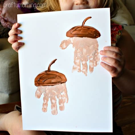 Handprint Acorn Craft for Kids to Make | Acorn crafts, Fall crafts for ...