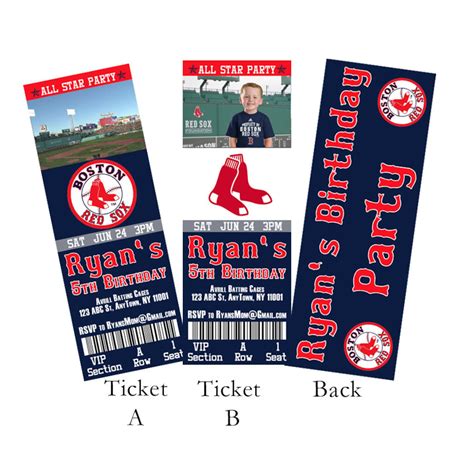 Boston Red Sox Birthday Ticket Invitation | Etsy