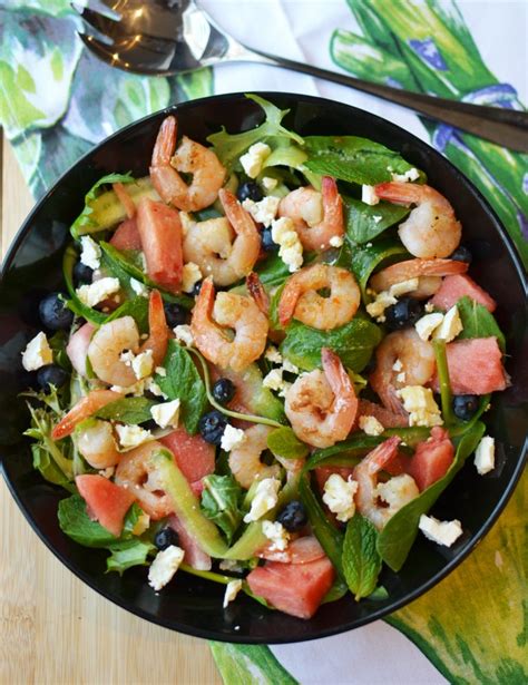 Watermelon and Feta Salad with Prawns - Fit Foodie Mommy